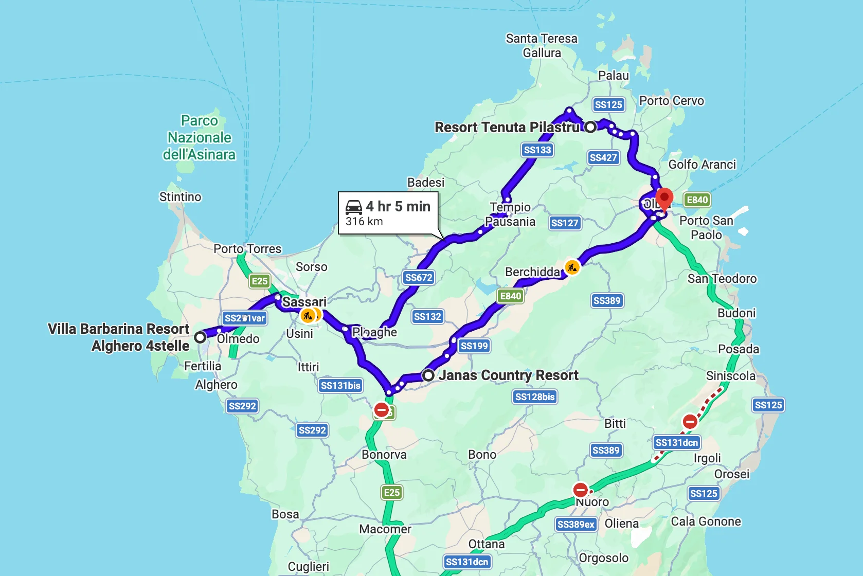 Rondreis kleinschalig Sardinie | route